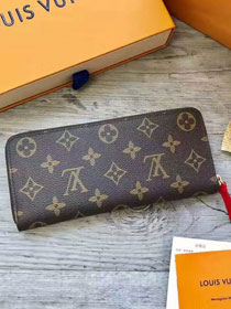 Louis vuitton monogram canvas clemence wallet m61298 red