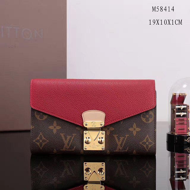 Louis vuitton monogram canvas pallas wallet M58414 red