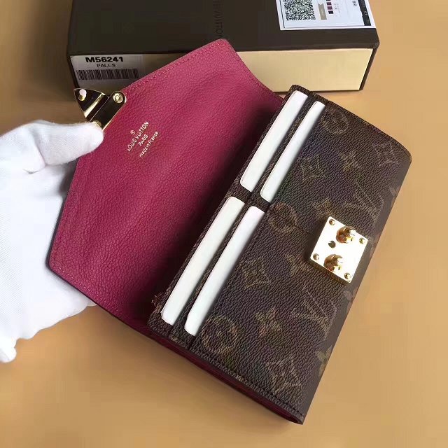 Louis vuitton monogram canvas pallas wallet M58415 burgundy