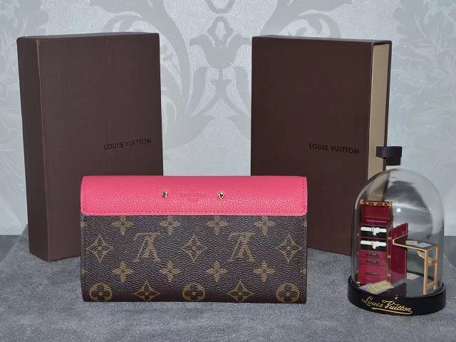 Louis vuitton monogram canvas pallas wallet M64093 rose red