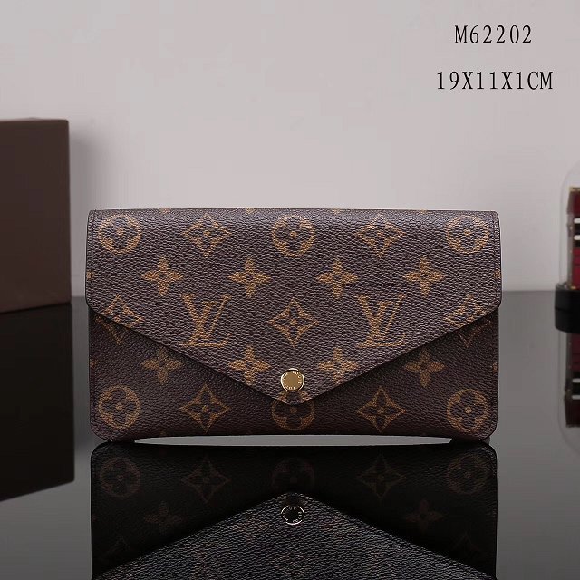 Louis vuitton monogram canvas sarah wallet M62202 wine red