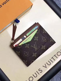 Louis vuitton monogram canvas zipped card holder M62257 coffee