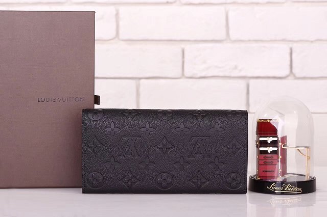 Louis vuitton monogram empreinte emilie wallet m62369 black