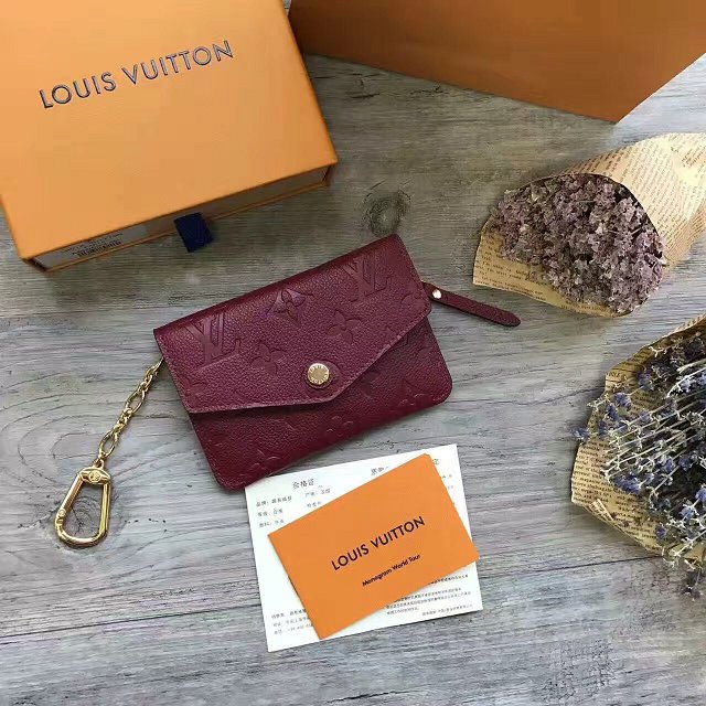 Louis vuitton monogram empreinte key pouch m61247 burgundy