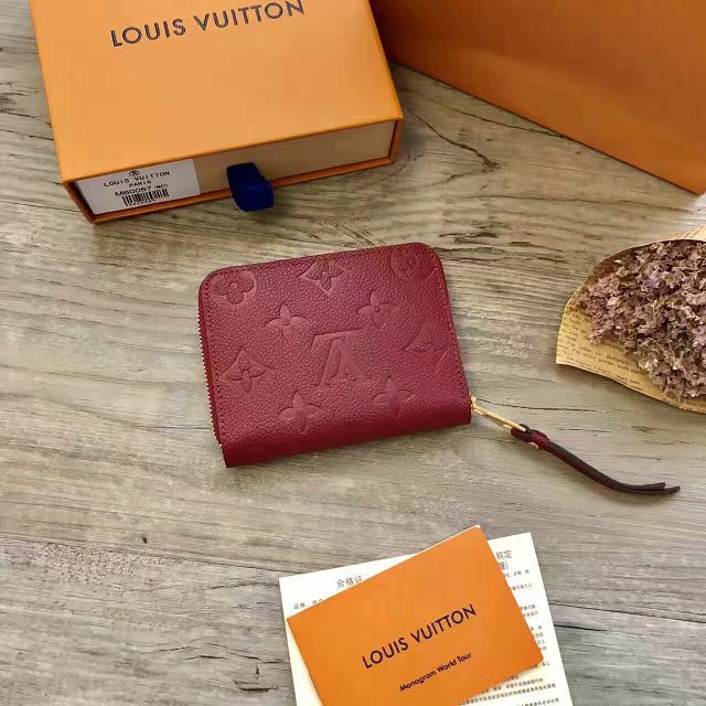 Louis vuitton monogram empreinte zippy coin purse M60574 burgundy