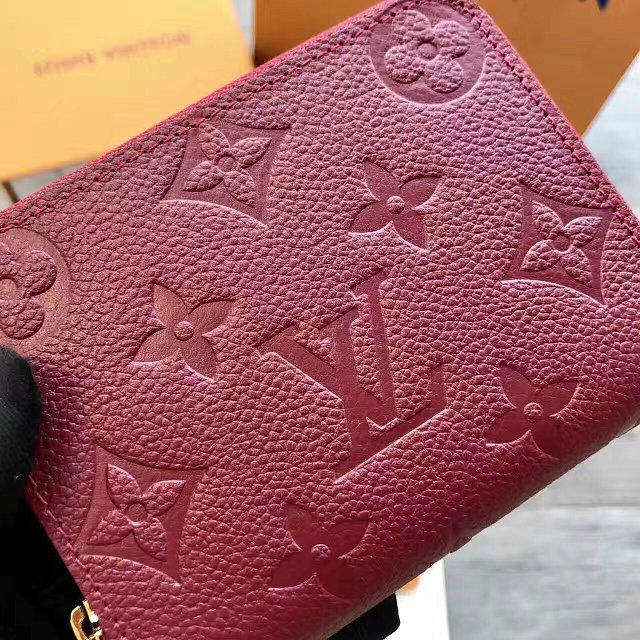 Louis vuitton monogram empreinte zippy coin purse M60574 burgundy