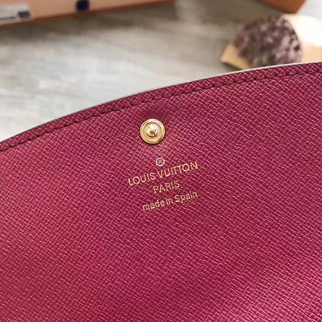 Louis Vuitton monogram canvas emilie wallet m60697 burgundy