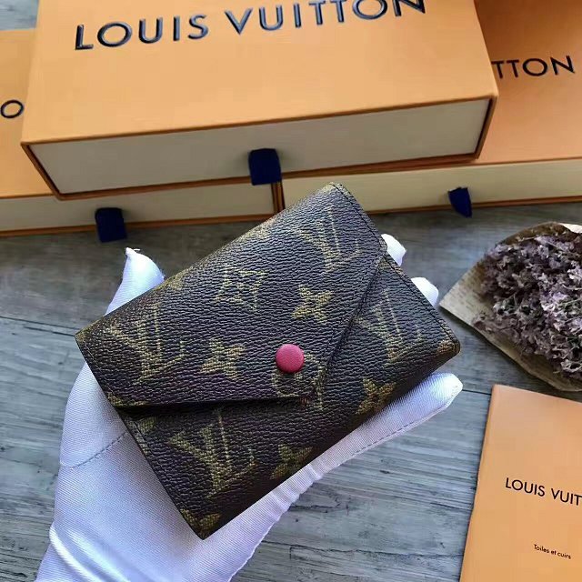 Louis vuitton monogram canvas victorine wallet M41938 burgundy