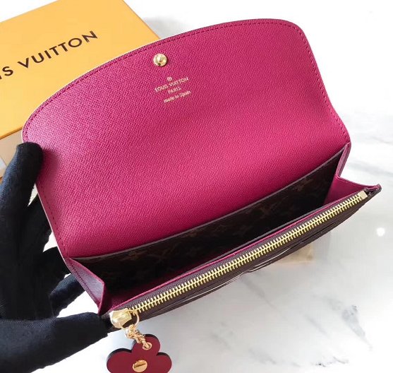 Louis vuitton monogram canvas emilie wallet M64202 burgundy