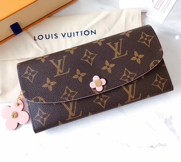 Louis vuitton monogram canvas emilie wallet M64202 pink