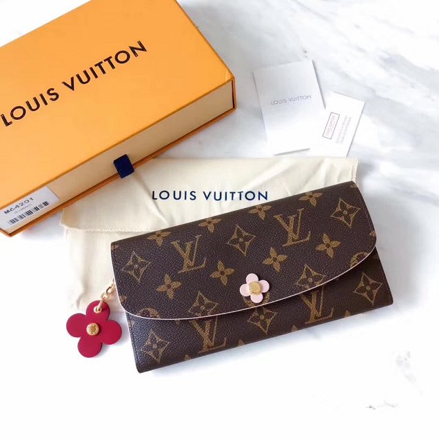 Louis vuitton monogram canvas emilie wallet M64202 red