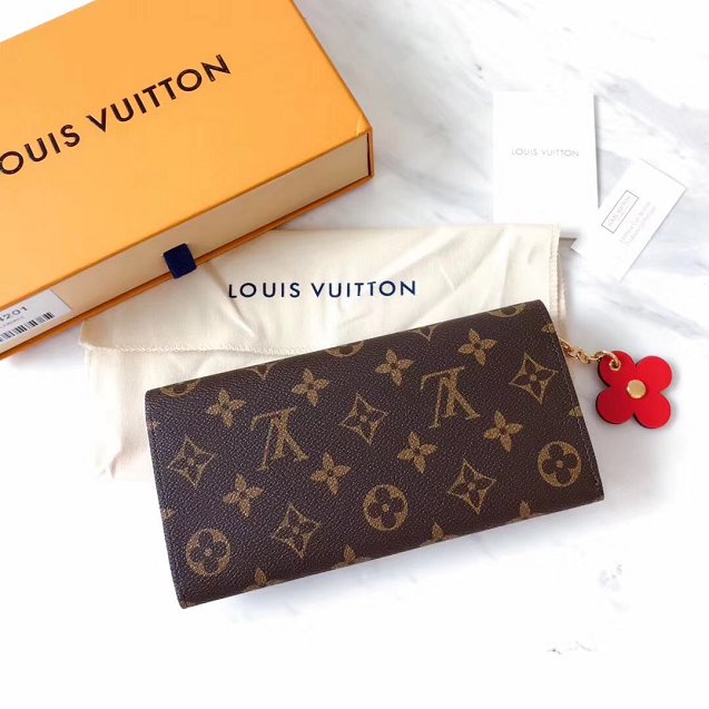 Louis vuitton monogram canvas emilie wallet M64202 red