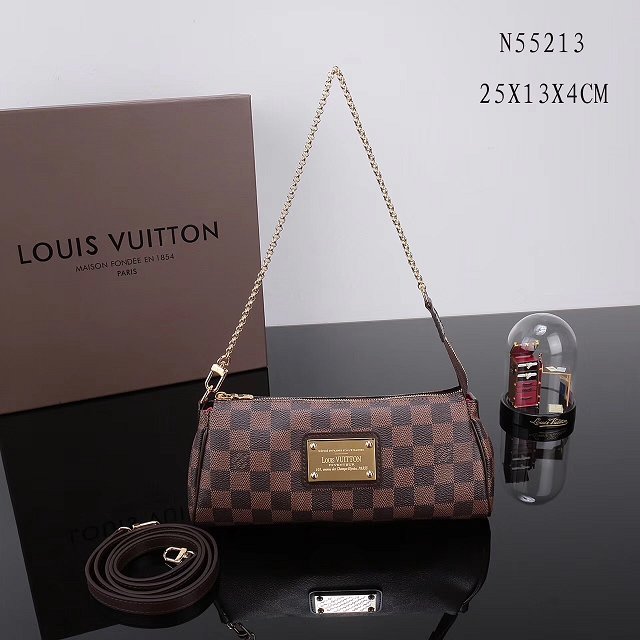 Louis vuitton damier ebene eva clutch purse N55213