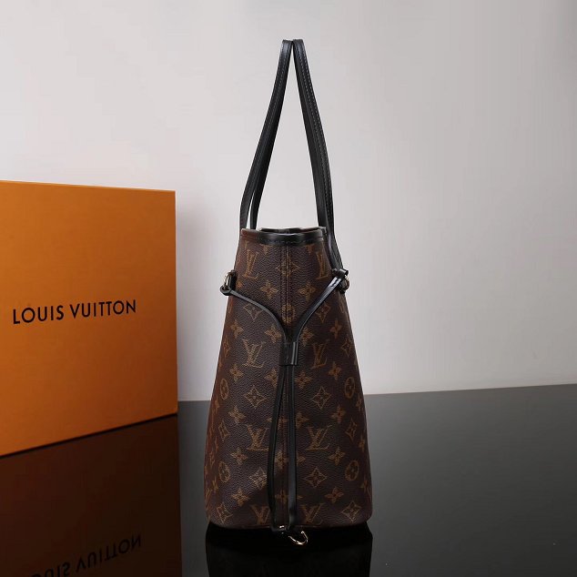 2017 louis vuitton original monogram black trim neverfull mm M48288 