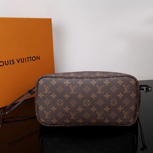 2017 louis vuitton original monogram black trim neverfull mm M48288 