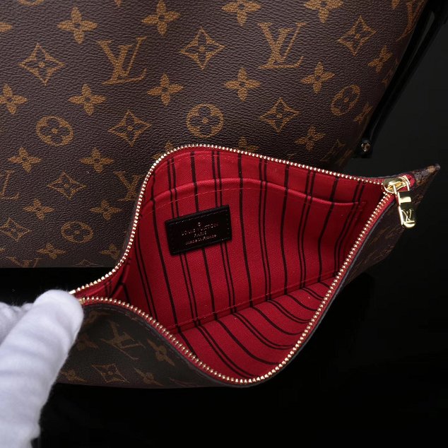 2017 louis vuitton original monogram black trim neverfull mm M48288 