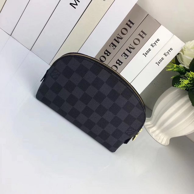 Louis vuitton original damier canvas cosmetic pouch N60024 black