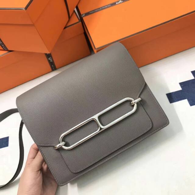 Hermes original swift leather roulis bag R018 gray