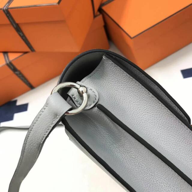 Hermes original swift leather roulis bag R018 light gray