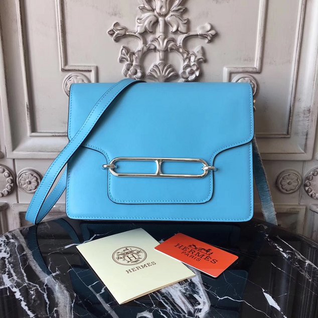 Hermes original swift leather roulis bag R018 lake blue