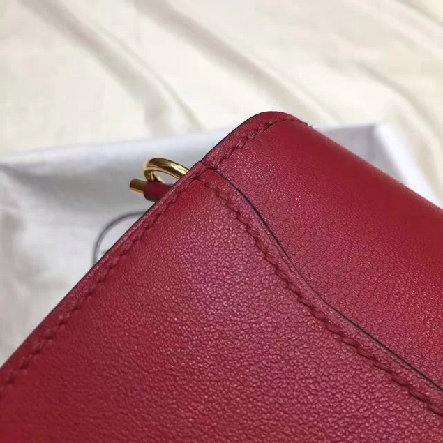 Hermes original swift leather roulis bag R018 wine