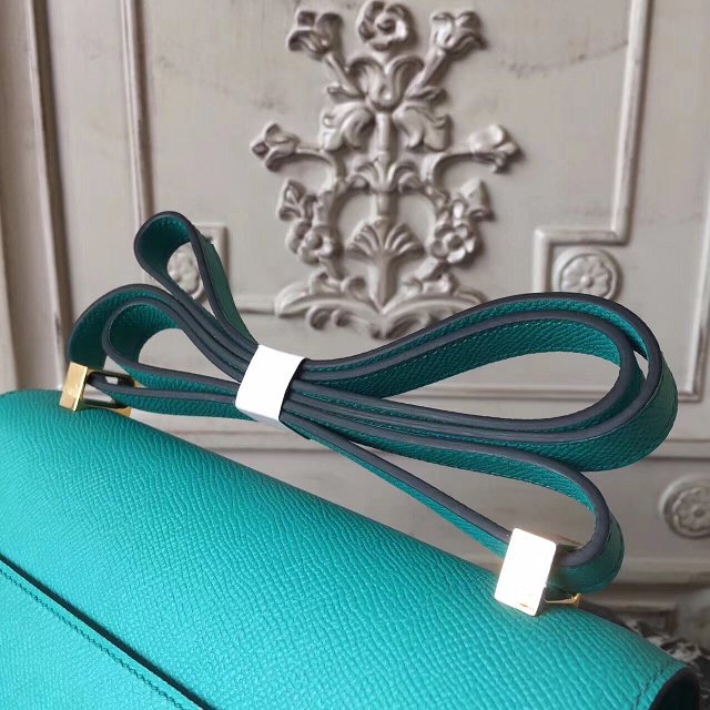 Hermes original epsom leather verrou chaine bag V23 cyan