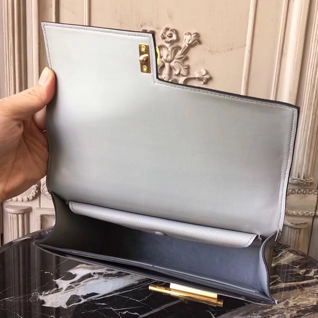 Hermes original epsom leather verrou chaine bag V23 ice blue