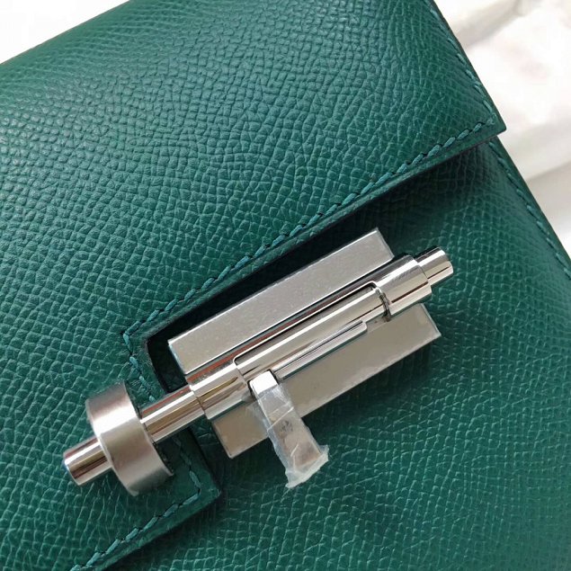 Hermes original epsom leather verrou chaine bag V23 vert fonce