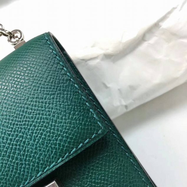 Hermes original epsom leather verrou chaine bag V23 vert fonce