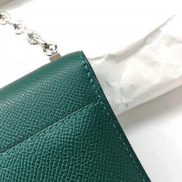 Hermes original epsom leather verrou chaine bag V23 vert fonce