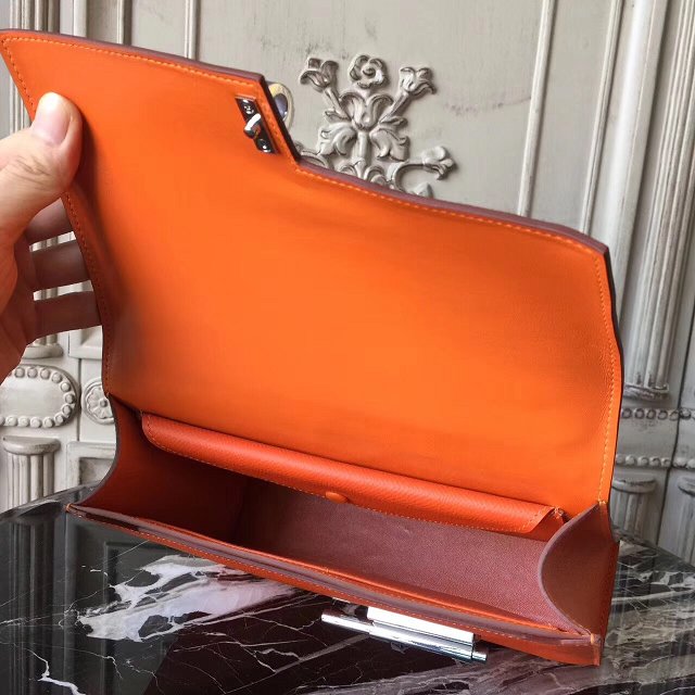 Hermes original epsom leather verrou chaine bag V23 orange