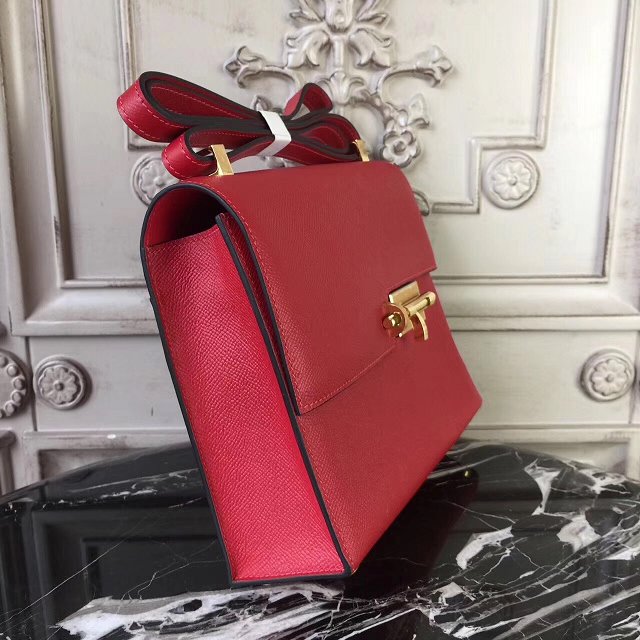 Hermes original epsom leather verrou chaine bag V23 red