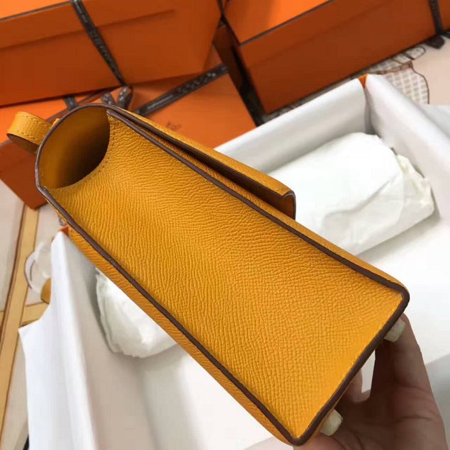 Hermes original epsom leather verrou chaine bag V23 yellow