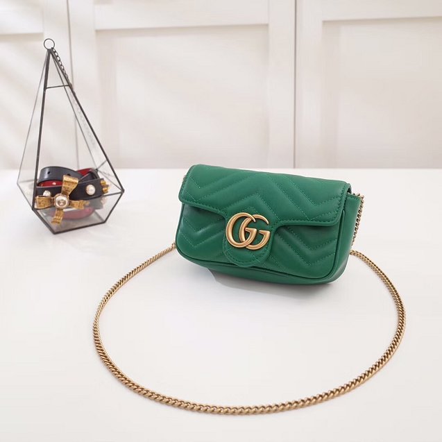 GG original calfskin marmont super mini bag 476433 green