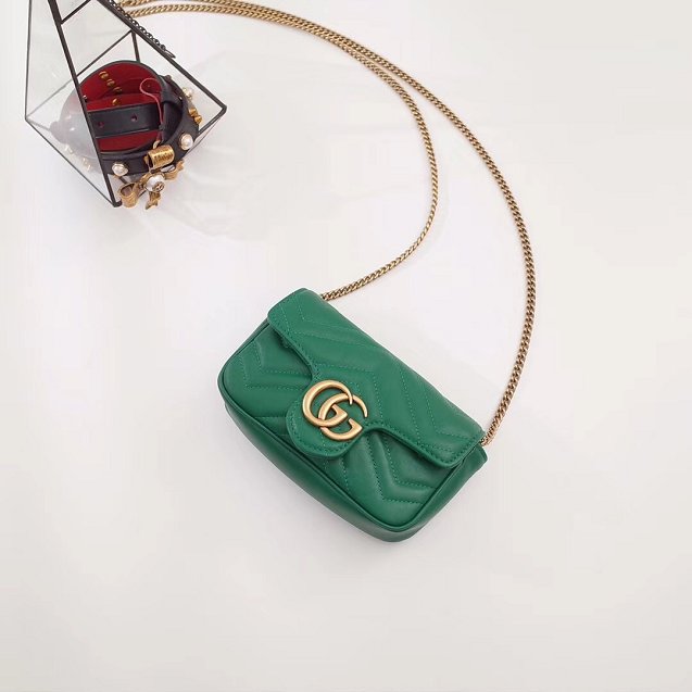 GG original calfskin marmont super mini bag 476433 green