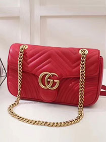 GG original calfskin marmont small shoulder bag 443497 red