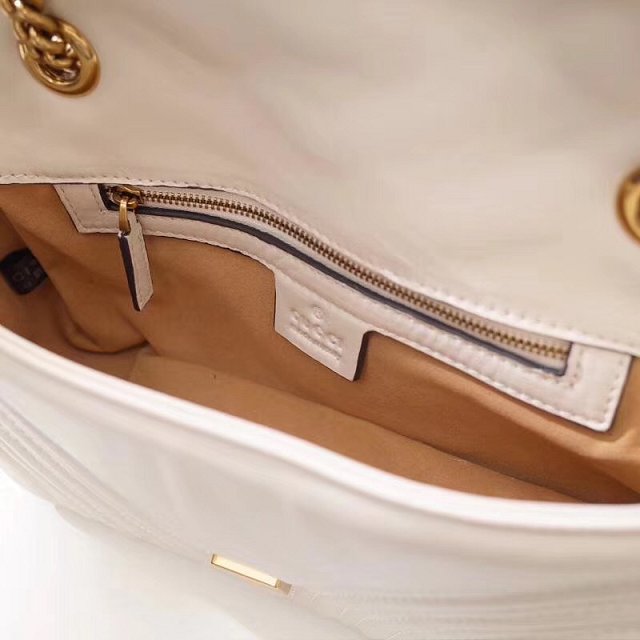 GG original calfskin marmont small shoulder bag 443497 white