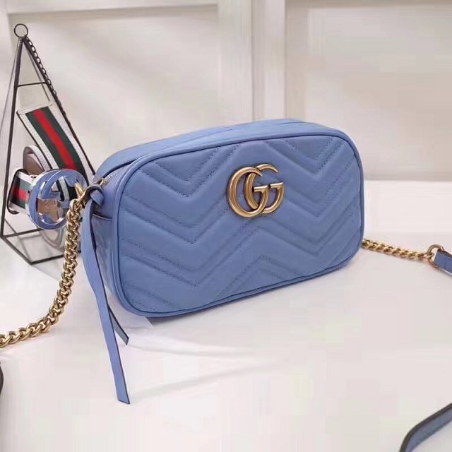 GG armont original calfskin small shoulder bag 447632 blue