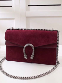 GG dionysus original suede leather medium shoulder bag 400249 bordeaux