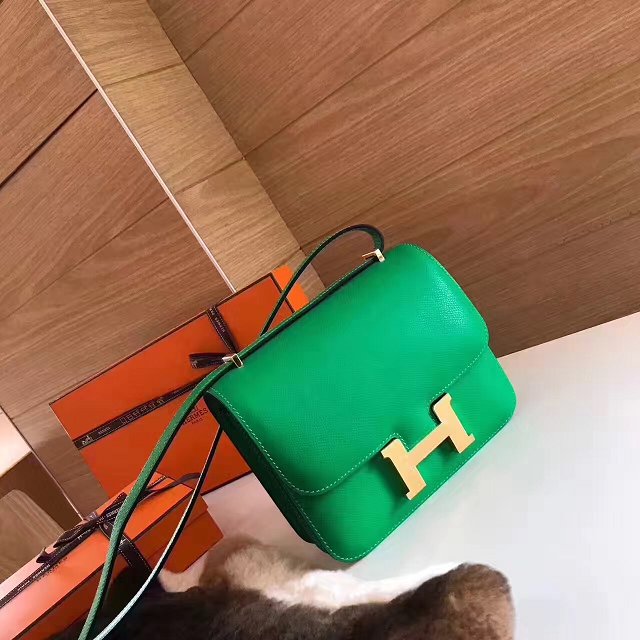 Hermes original epsom leather constance bag C23 green