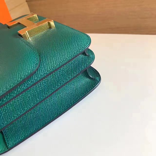 Hermes original epsom leather constance bag C23 vert fonce