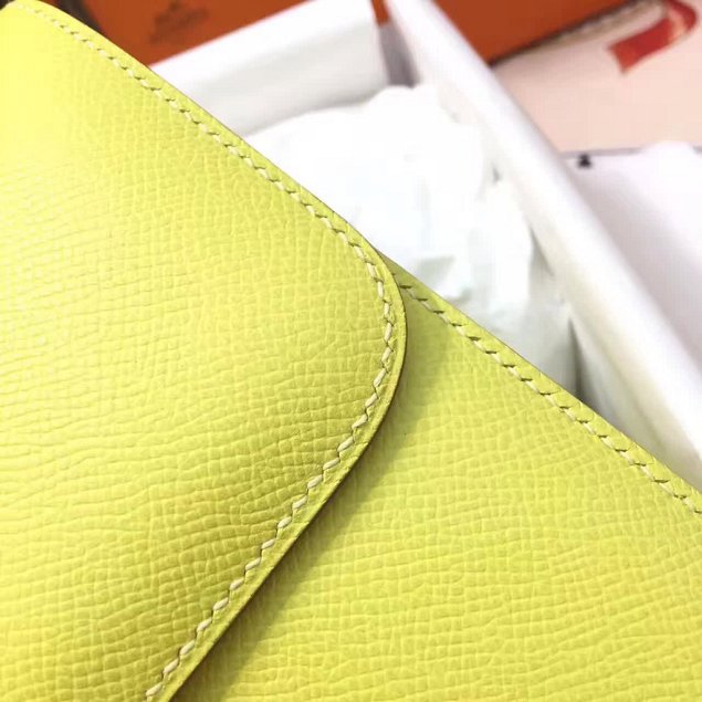 Hermes original epsom leather constance bag C23 yellow