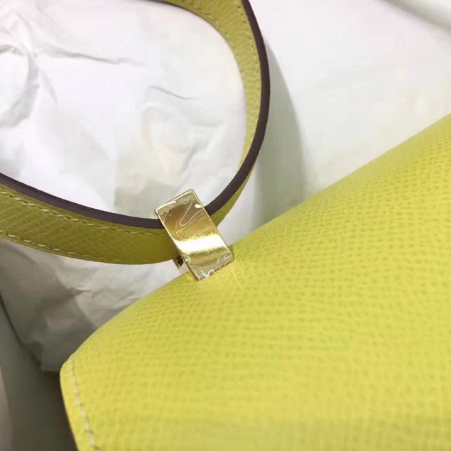 Hermes original epsom leather constance bag C23 yellow