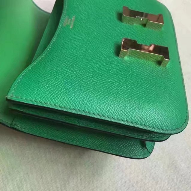 Hermes original epsom leather small constance bag C19 green