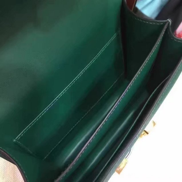 Hermes original epsom leather small constance bag C19 vert fonce