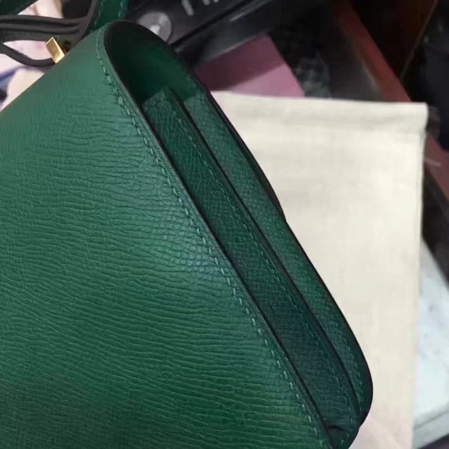 Hermes original epsom leather small constance bag C19 vert fonce