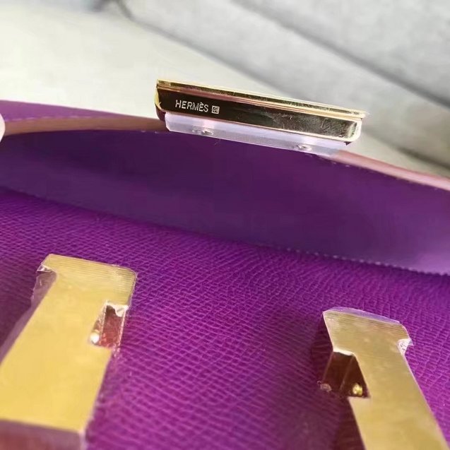 Hermes original epsom leather small constance bag C19 purple