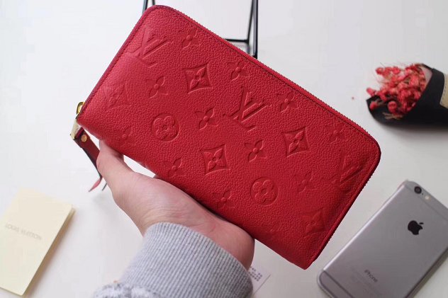 Louis vuitton monogram empreinte zippy wallet M61865 red