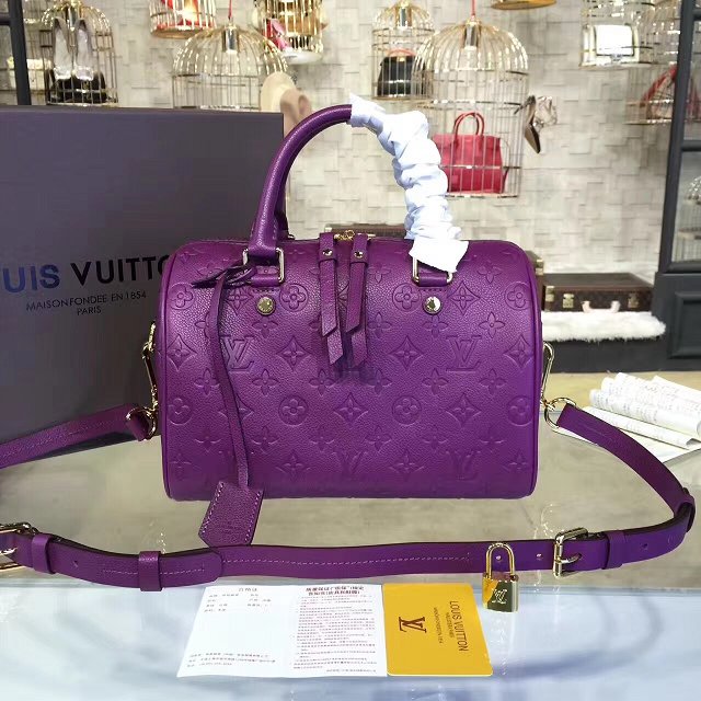 Louis vuitton original monogram empreinte speedy 25 M42401 purple