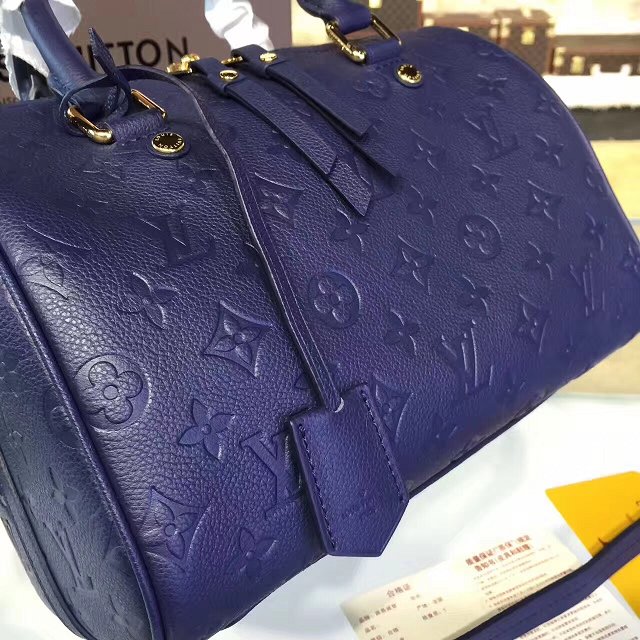 Louis vuitton original monogram empreinte speedy 30 M42406 blue